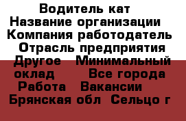 Водитель кат › Название организации ­ Компания-работодатель › Отрасль предприятия ­ Другое › Минимальный оклад ­ 1 - Все города Работа » Вакансии   . Брянская обл.,Сельцо г.